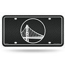 Warriors - Carbon Fiber Design - Metal Auto Tag