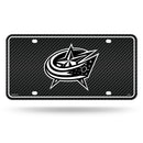 Blue Jackets - Carbon Fiber Design - Metal Auto Tag