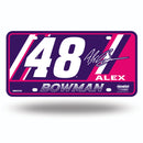 Alex Bowman Metal Auto Tag