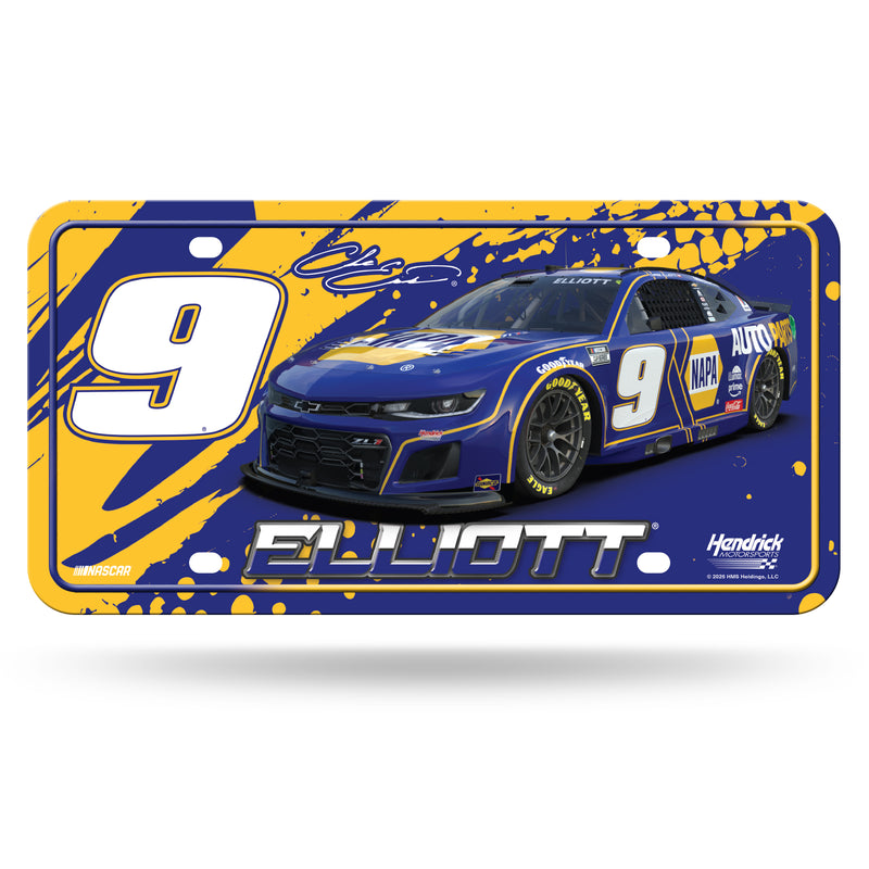 Chase Elliott Metal Auto Tag - Car Art