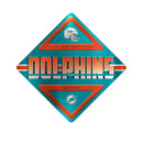 Dolphins Metal Wall Sign 16.5 X 16.5