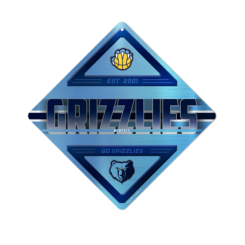 Memphis Grizzlies Metal Wall Sign (16.5 X 16.5")