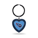 Titans Navy Rhinestone Heart Keychain