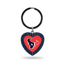 Houston Texans Colored Rhinestone Heart Keychain - Navy