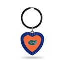 Florida University Colored Rhinestone Heart Keychain - Royal