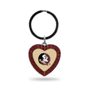 Florida State Maroon Rhinestone Heart Keychain