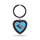 Utah Mammoth Colored Rhinestone Heart Keychain - Black