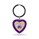 Western Carolina Purple Rhinestone Heart Keychain
