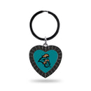 Coastal Carolina Black Rhinestone Heart Keychain
