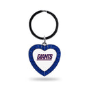 Giants - NY Royal Rhinestone Heart Keychain