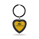 Alabama State Black Rhinestone Heart Keychain