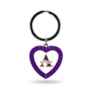 Alcorn State Purple Rhinestone Heart Keychain