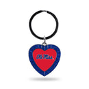 Mississippi University Royal Rhinestone Heart Keychain