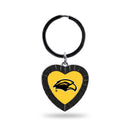 Southern Miss Black Rhinestone Heart Keychain