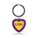Lsu Louisiana State University Purple Rhinestone Heart Keychain