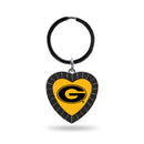Grambling State Black Rhinestone Heart Keychain