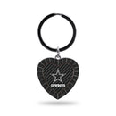 Cowboys - Carbon Fiber Design - Colored Rhinestone Heart Keychain (Black)
