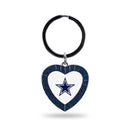 Cowboys Navy Rhinestone Heart Keychain