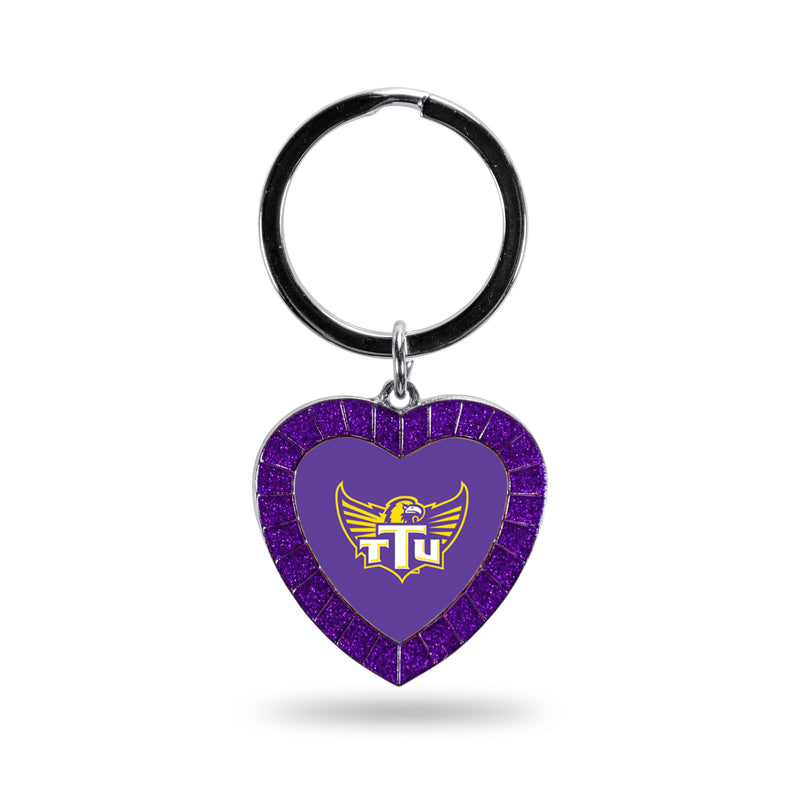 Tennessee Tech Colored Rhinestone Heart Keychain - Purple