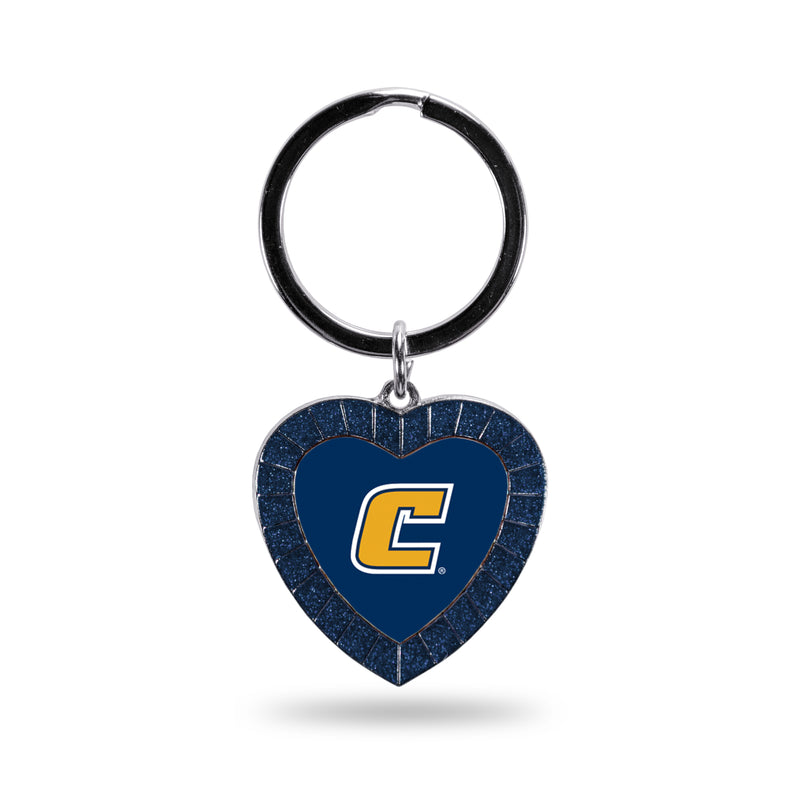 Tennessee - Chattanooga Colored Rhinestone Heart Keychain - Black