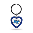 Middle Tennessee Royal Rhinestone Heart Keychain