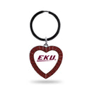 Eastern Kentucky Maroon Rhinestone Heart Keychain