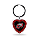 Western Kentucky Red Rhinestone Heart Keychain