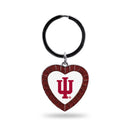 Indiana University Maroon Rhinestone Heart Keychain