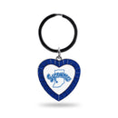 Indiana State Royal Rhinestone Heart Keychain