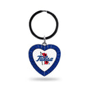 Tulsa University Royal Rhinestone Heart Keychain