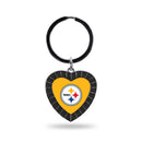 Steelers Black Rhinestone Heart Keychain
