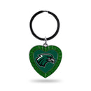 Northeastern State Colored Rhinestone Heart Keychain - Green