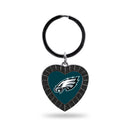 Philadelphia Eagles Black Rhinestone Heart Keychain