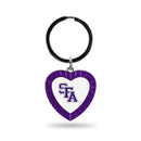 Stephen F. Austin Purple Rhinestone Heart Keychain