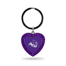 Abilene Christian Colored Rhinestone Heart Keychain - Purple