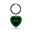 North Texas Green Rhinestone Heart Keychain