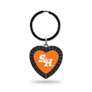 Sam Houston State Black Rhinestone Heart Keychain