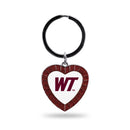 West Texas A&M Maroon Rhinestone Heart Keychain