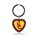 Southern California Maroon Rhinestone Heart Keychain