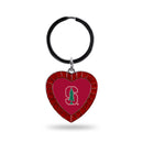 Stanford Colored Rhinestone Heart Keychain - Red