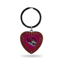 Cal State-Chico Colored Rhinestone Heart Keychain - Maroon