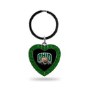 Ohio University Green Rhinestone Heart Keychain