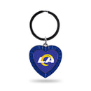 LA Rams Colored Rhinestone Heart Keychain - Royal Blue
