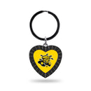 Wichita State Black Rhinestone Heart Keychain