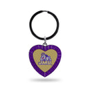 James Madison Purple Rhinestone Heart Keychain