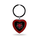 Arkansas State Red Rhinestone Heart Keychain
