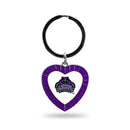 Central Arkansas Purple Rhinestone Heart Keychain