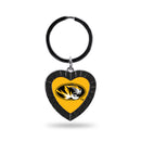 Missouri University Black Rhinestone Heart Keychain