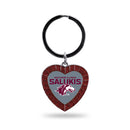 Southern Illinois Maroon Rhinestone Heart Keychain
