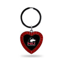 Northern Illinois Red Rhinestone Heart Keychain